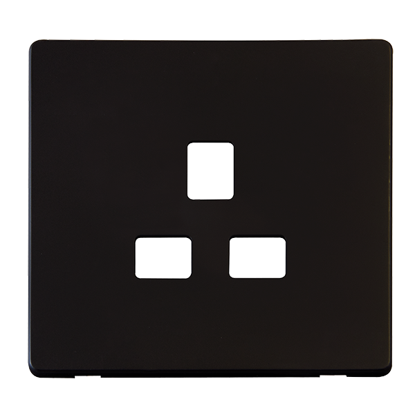 Click Definity Metal Black Unswitched Single Socket Cover Plate SCP430MB