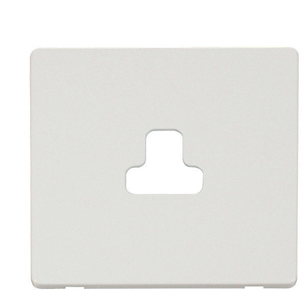 Click Definity Metal White 2A Round Socket Cover Plate SCP239MW