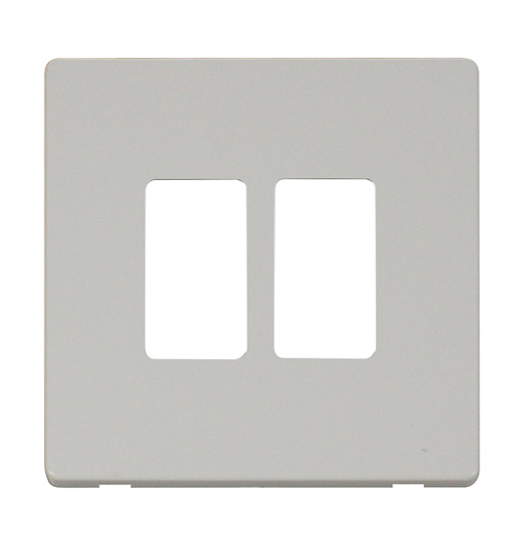 Click Definity Metal White 2 Gang Grid Pro Front Plate SCP20402MW