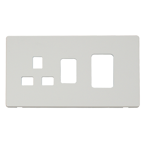 Click Definity Metal White 45A Cooker Switch with 13A Socket Cover Plate SCP204MW