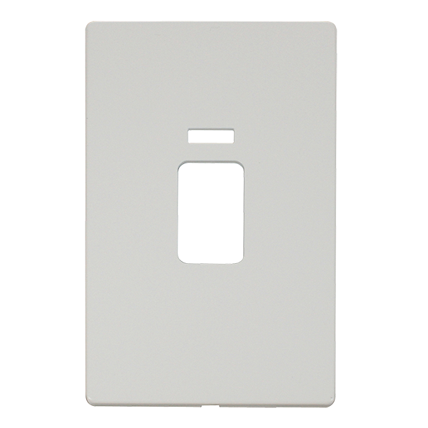 Click Definity Metal White 45A Vertical Cooker Switch Cover Plate with Neon SCP203MW