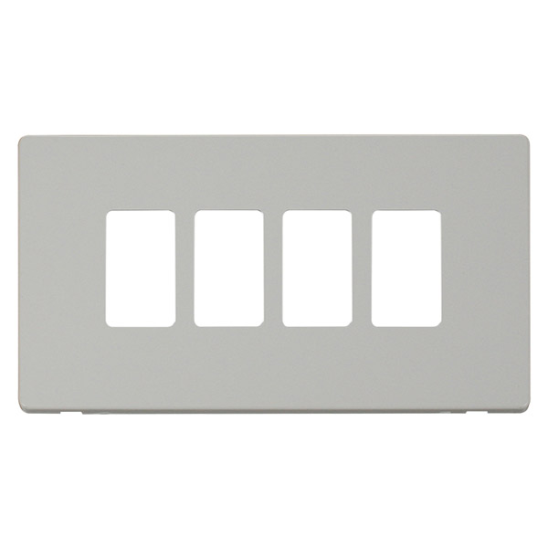 Click Definity Metal White 4 Gang Grid Pro Front Plate SCP20404MW