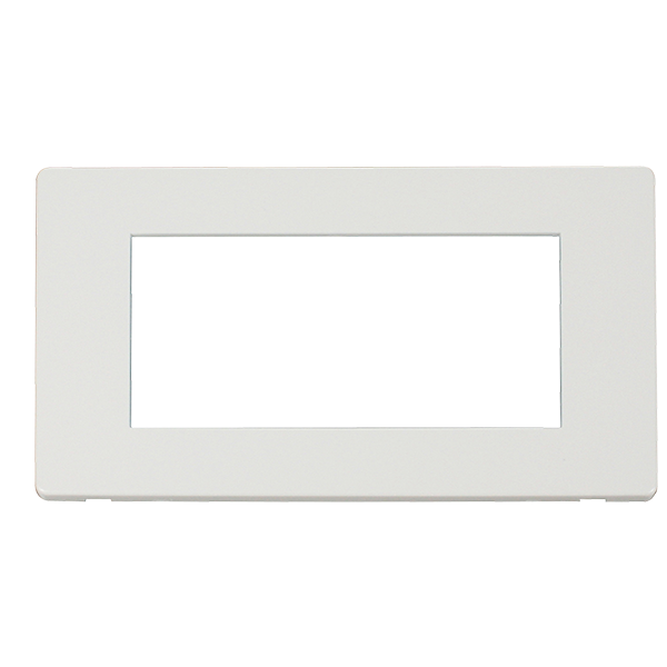 Click Definity Metal White Double Media Plate 4 Gang Cover Plate SCP312MW