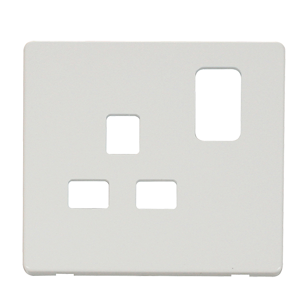Click Definity Metal White Single Socket Cover Plate SCP435MW