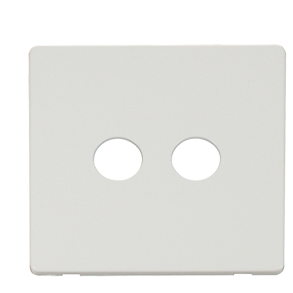 Click Definity Metal White Twin Coaxial Outlet Cover Plate SCP232MW