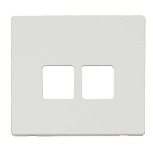 Click Definity Metal White Twin Telephone Outlet Cover Plate SCP121MW