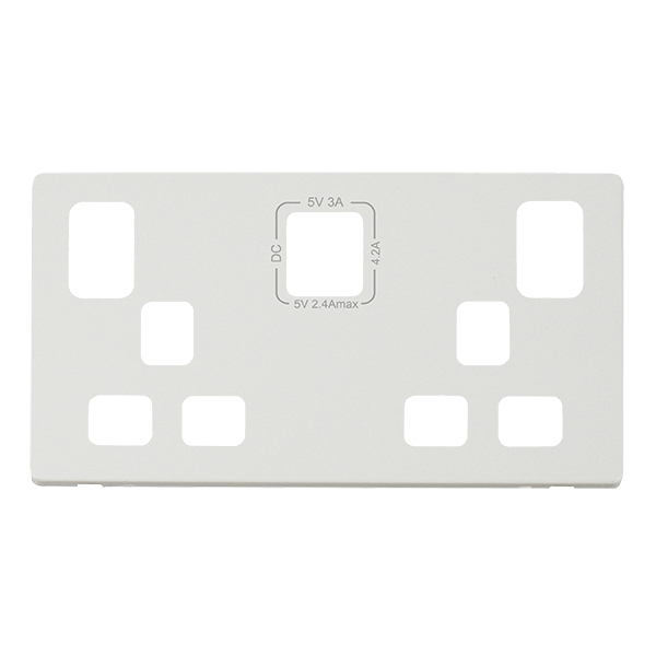 Click Definity Metal White Type A & C USB Socket Cover Plate SCP486MW