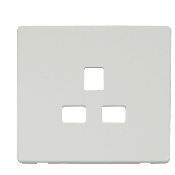 Click Definity Metal White Unswitched Single Socket Cover Plate SCP430MW