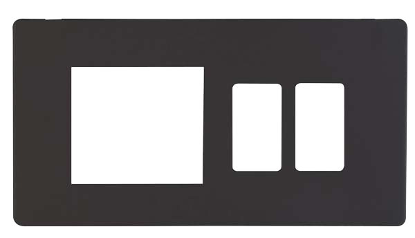 Click Definity New Media Grid Pro Combi Black Cover Plate SCP31102BK