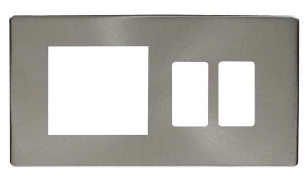 Click Definity New Media Grid Pro Combi Brushed Stainless Cover Plate SCP31102BS