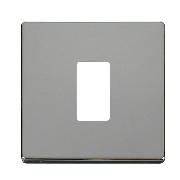 Click Definity Polished Chrome 1 Gang Grid Pro Front Plate SCP20401CH