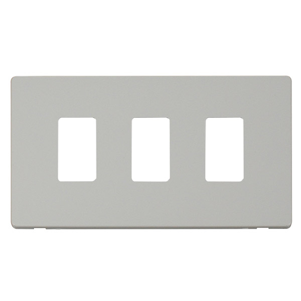 Click Definity Polar White 3 Gang Grid Pro Front Plate SCP20403PW