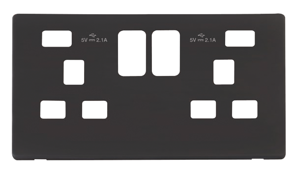 Click Definity Twin USB Double Socket Cover Plate SCP480BK