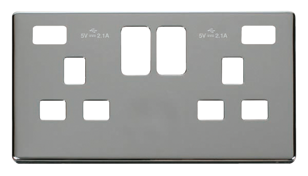 Click Definity Twin USB Double Socket Cover Plate SCP480CH