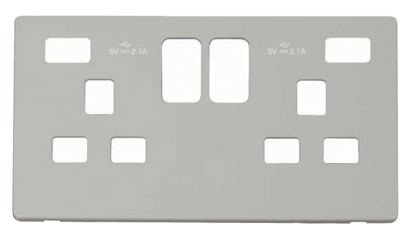 Click Definity Twin USB Double Socket Cover Plate SCP480PW