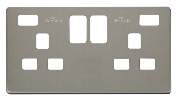 Click Definity Twin USB Double Socket Cover Plate SCP480SS