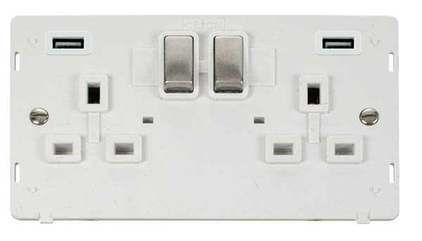 Click Definity Twin USB Double Switched Socket Insert SIN580PWSS