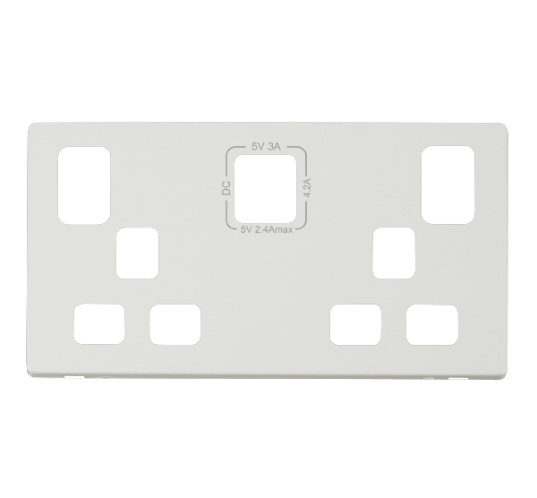 Click Definity Type A & C USB Double Socket Cover Plate SCP486PW