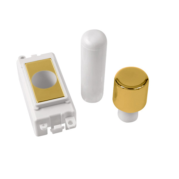 Click Grid Pro GM050PWBR 1 Module Dimmer Mounting Kit White - Polished Brass