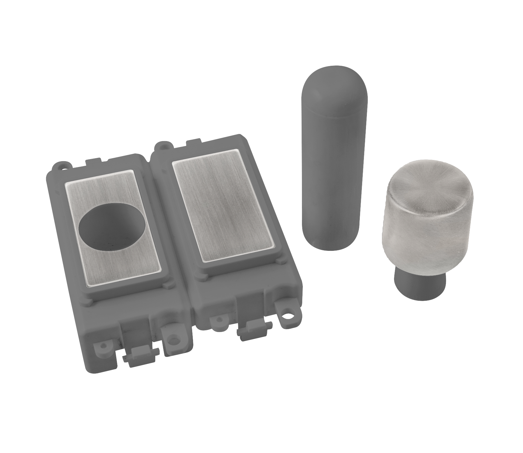 Click Grid Pro GM150GYSS 2 Module Dimmer Mounting Kit Grey - Stainless Steel
