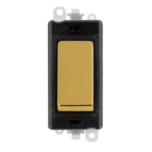 Click Grid Pro GM2004BKBR 2 Way Retractive Switch Module Black Polished Brass