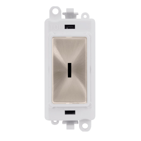Click Grid Pro GM2014PWBS 2 Way Retractive Keyswitch Module White Brushed Stainless