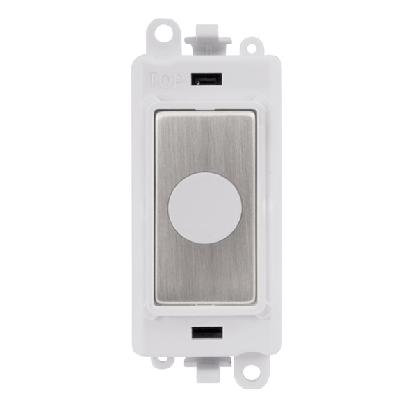 Click Grid Pro GM2017PWSS 20A Flex Outlet Module White Stainless Steel