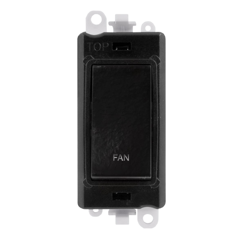 Click Grid Pro GM2018BK-FN Double Pole Switch Module Black Fan