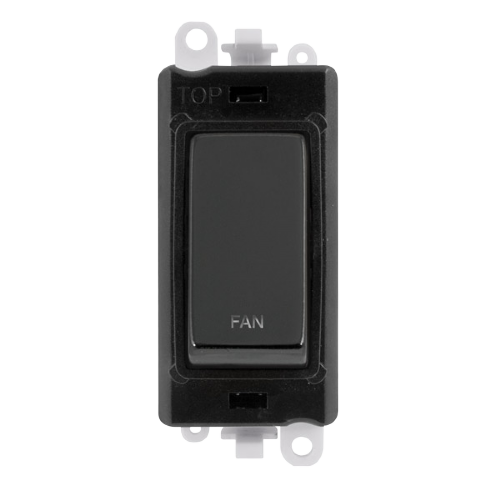 Click Grid Pro GM2018BKBN-FN Double Pole Switch Module Black Black Nickel Fan