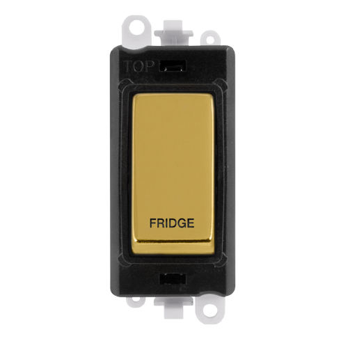 Click Grid Pro GM2018BKBR-FD Double Pole Switch Module Black Polished Brass Fridge