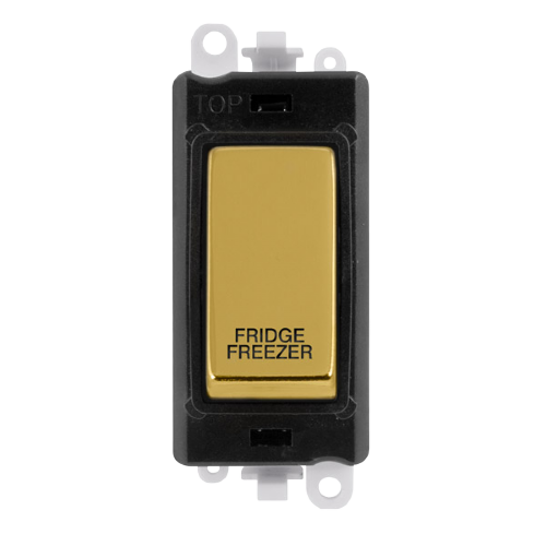 Click Grid Pro GM2018BKBR-FF Double Pole Switch Module Black Polished Brass Fridge Freezer