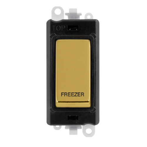 Click Grid Pro GM2018BKBR-FZ Double Pole Switch Module Black Polished Brass Freezer