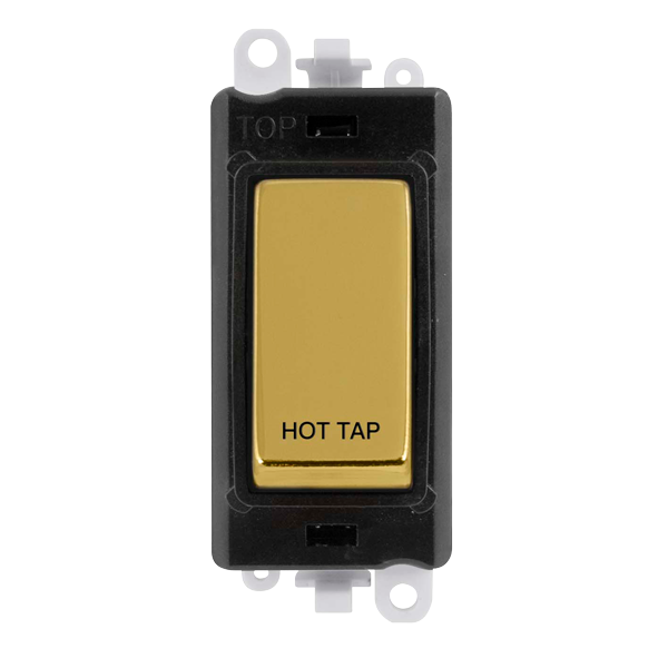 Click Grid Pro GM2018BKBR-HT Double Pole Switch Module Black Polished Brass Hot Tap
