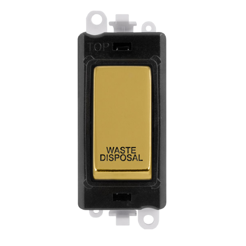 Click Grid Pro GM2018BKBR-WD Double Pole Switch Module Black Polished Brass Waste Disposal