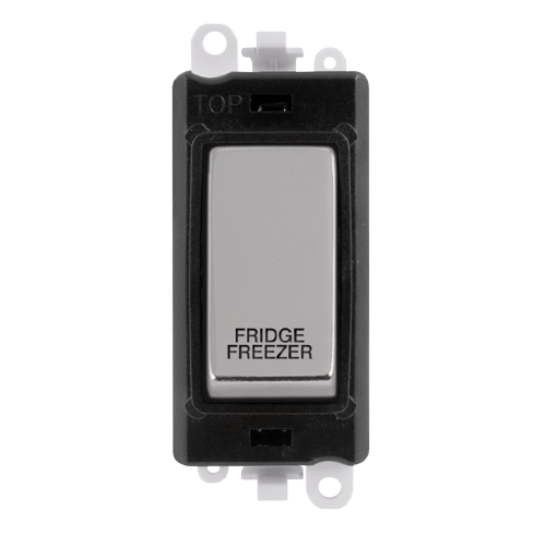 Click Grid Pro GM2018BKCH-FF Double Pole Switch Module Black Polished Chrome Fridge Freezer
