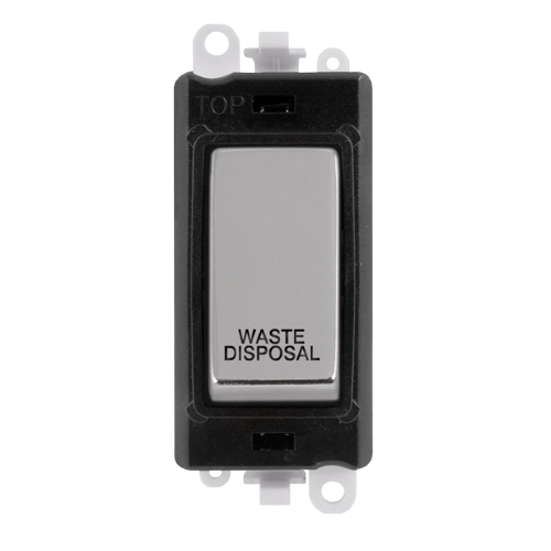 Click Grid Pro GM2018BKCH-WD Double Pole Switch Module Black Polished Chrome Waste Disposal