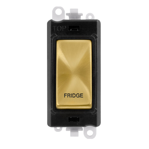 Click Grid Pro GM2018BKSB-FD Double Pole Switch Module Black Satin Brass Fridge