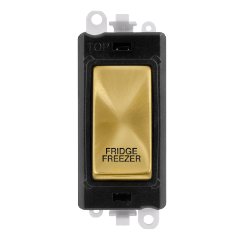 Click Grid Pro GM2018BKSB-FF Double Pole Switch Module Black Satin Brass Fridge Freezer