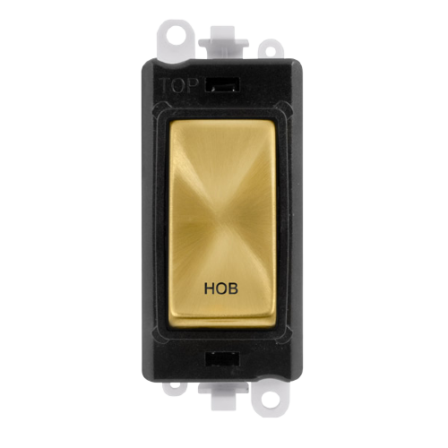 Click Grid Pro GM2018BKSB-HB Double Pole Switch Module Black Satin Brass Hob