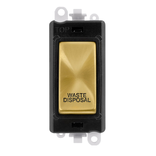 Click Grid Pro GM2018BKSB-WD Double Pole Switch Module Black Satin Brass Waste Disposal