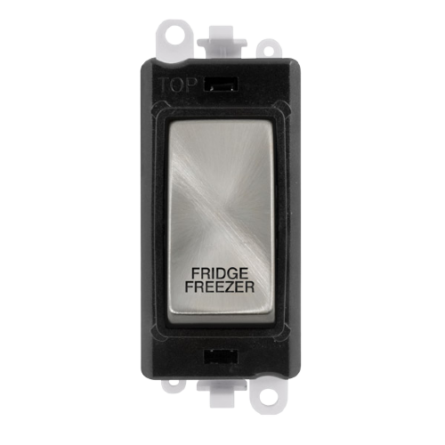 Click Grid Pro GM2018BKSC-FF Double Pole Switch Module Black Satin Chrome Fridge Freezer