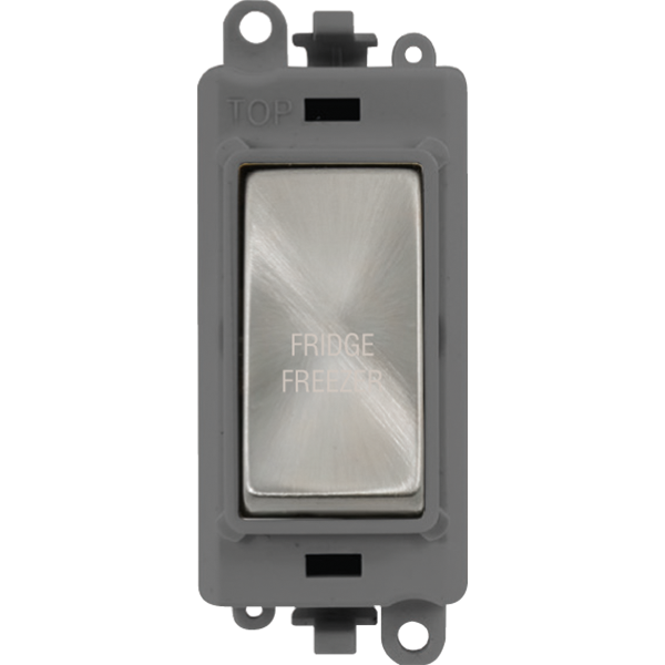 Click Grid Pro GM2018GYSC-FF Double Pole Switch Module Grey Satin Chrome Fridge Freezer