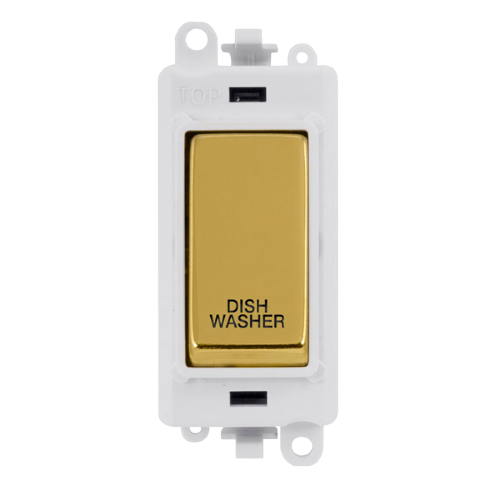 Click Grid Pro GM2018PWBR-DW Double Pole Switch Module Polished Brass White Dishwasher