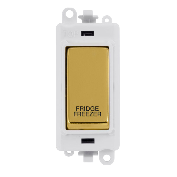 Click Grid Pro GM2018PWBR-FF Double Pole Switch Module Polished Brass White Fridge Freezer