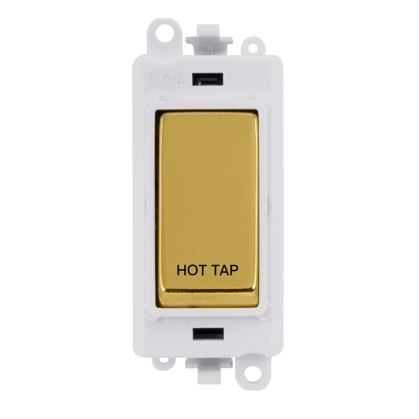 Click Grid Pro GM2018PWBR-HT Double Pole Switch Module Polished Brass White Hot Tap