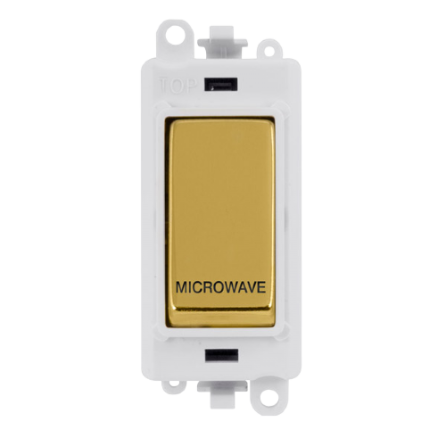 Click Grid Pro GM2018PWBR-MW Double Pole Switch Module Polished Brass White Microwave