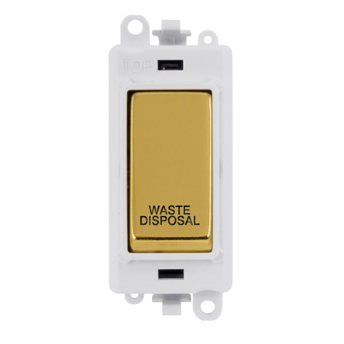 Click Grid Pro GM2018PWBR-WD Double Pole Switch Module Polished Brass White Waste Disposal