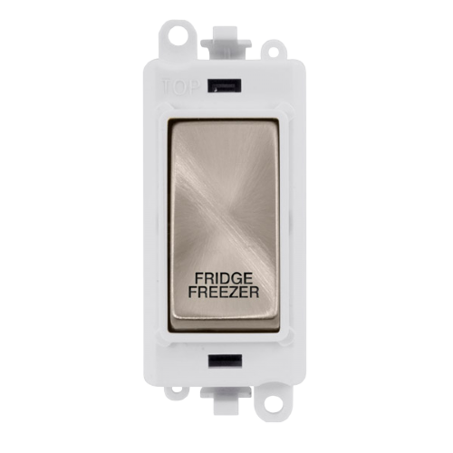 Click Grid Pro GM2018PWBS-FF Double Pole Switch Module White Brushed Stainless Fridge Freezer