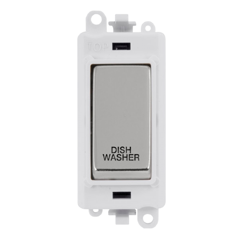 Click Grid Pro GM2018PWCH-DW Double Pole Switch Module White Polished Chrome Dishwasher