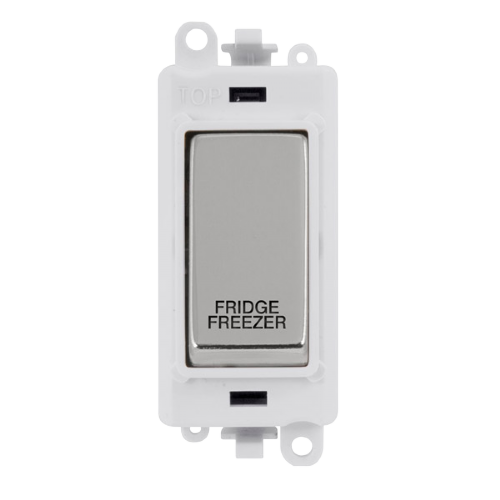 Click Grid Pro GM2018PWCH-FF Double Pole Switch Module White Polished Chrome Fridge Freezer